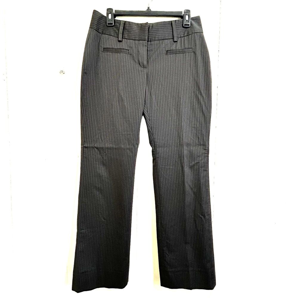 CAbi Women Pants Trouser Size 6 Dark Brown Pinstripe Dress Pants Office Formal